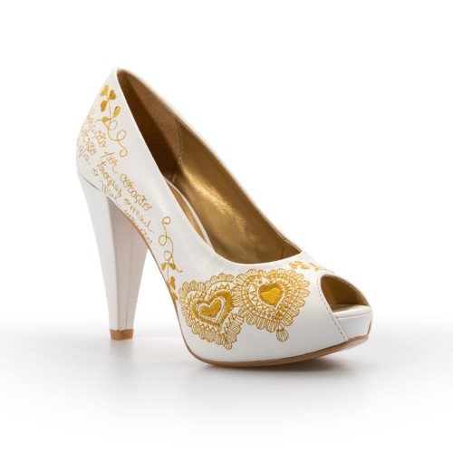 Sapato Flor de Laranjeira (Branco Dourado)