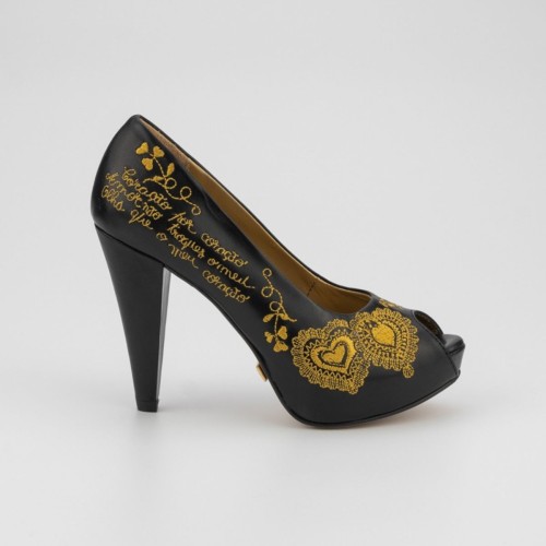 Sapato Flor de Laranjeira (Preto Dourado)