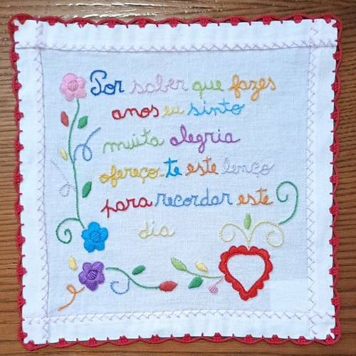 Lenço de Namorados - Feliz aniversário