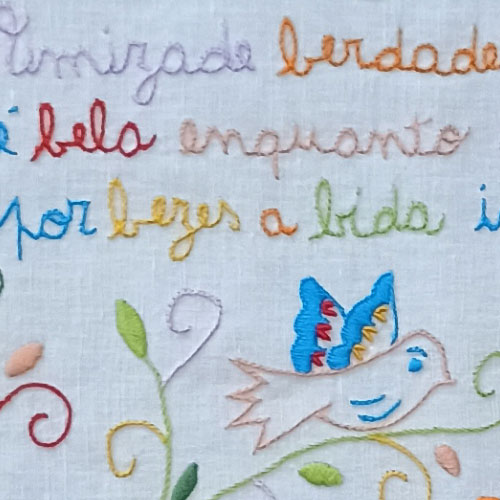 Lenço de Namorados - Amizade berdadeira é bela enquanto dura por bezes a bida inteira